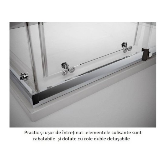 Cabina de dus patrata OCELIA 80 x 80 cm cu usi culisante, fara cadita SANSWISS