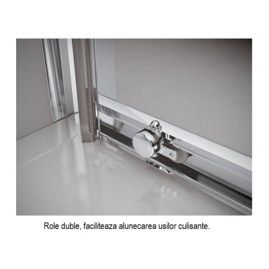 Cabina de dus patrata OCELIA 80 x 80 cm cu usi culisante, fara cadita SANSWISS