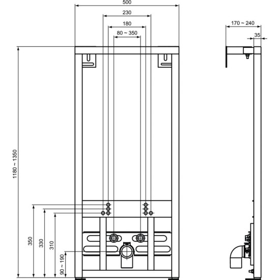 Cadru instalare bideu suspendat IDEAL STANDARD