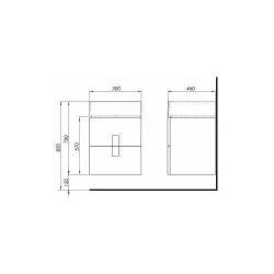 Mobilier TWINS 50 alb lucios,doua sertare KOLO