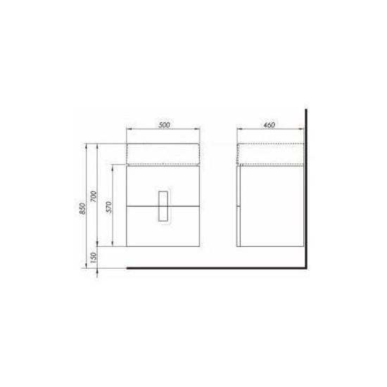 Mobilier TWINS 50 negru mat,doua sertare KOLO