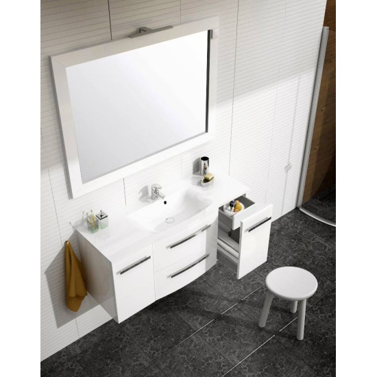 Mobilier WAVE 120 suspendat alb lucios ORISTO