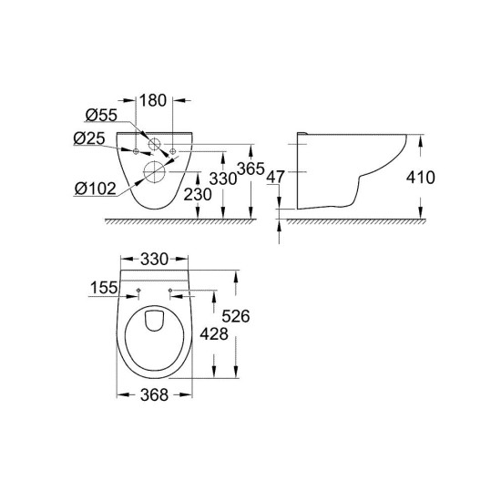 Vas Wc BAU CERAMIC suspendat GROHE