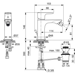 Baterie bideu CONNECT AIR IDEAL STANDARD