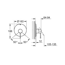 Baterie dus ingropata ESSENCE GROHE