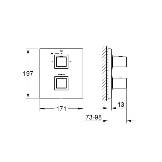 Baterie cada ingropata GROHTHERM CUBE