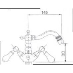 Baterie bideu EPOCA 838, Crom