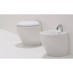 Vas Wc Touch Stativ pentru rezervor ingropat cu Capac Wc Soft Close, Alb