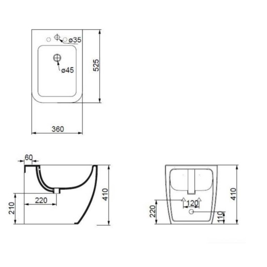 Bideu Brio Stativ, Alb