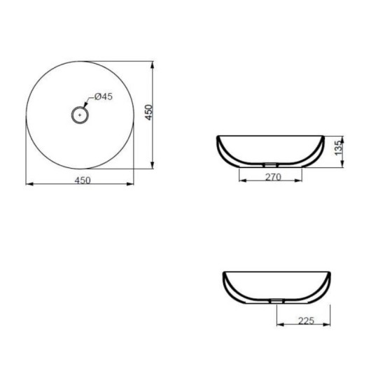 Lavoar Easy 45 cm Rotund