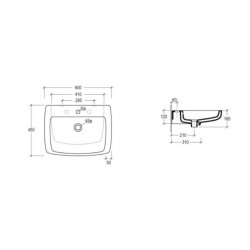 Lavoar Lilac 60 cm, NEGRU MAT