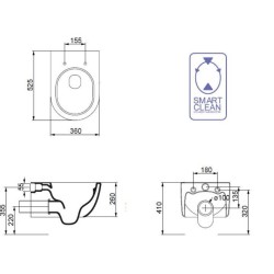 Vas Wc Like Suspendat cu Capac Soft Close, Alb