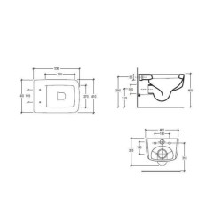 Vas Wc Lilac Suspendat cu Capac Soft Close, Negru