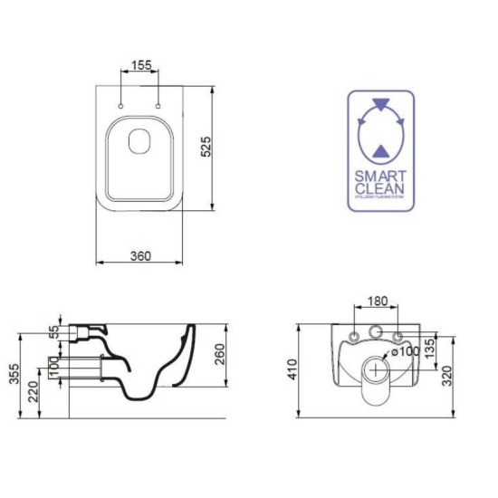 Vas Wc Brio Suspendat cu Capac Soft Close, Alb