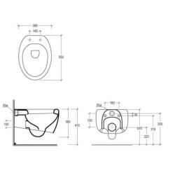 Vas Wc Touch Suspendat cu Capac Soft Close, Alb