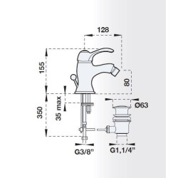 Baterie lavoar EPOCA bronz ARTIS RUBINETTERIE