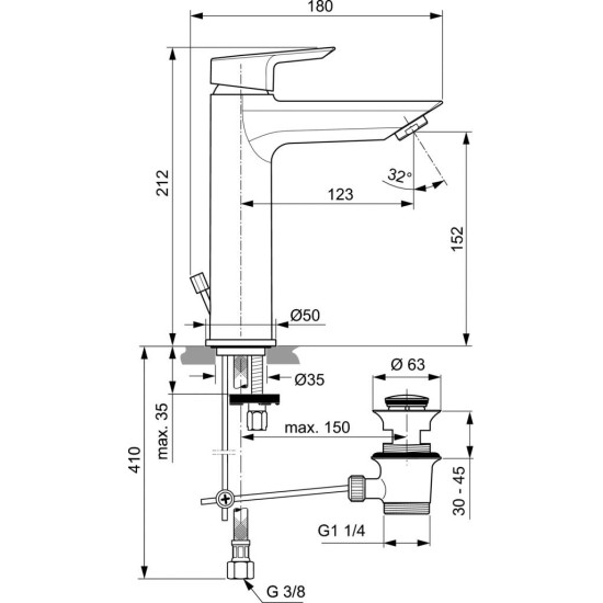 Baterie lavoar TESI GRANDE IDEAL STANDARD