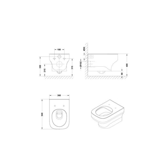 Vas Wc MID suspendat RIMLESS GALA