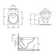Set vas wc Simplicity suspendat cu capac duroplast cu Rezervor ingropat I.S. si clapeta cromata