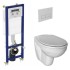 Set vas wc Simplicity suspendat cu capac duroplast cu Rezervor ingropat I.S. si clapeta cromata