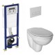 Set vas wc Simplicity suspendat cu capac duroplast cu Rezervor ingropat I.S. si clapeta cromata