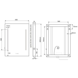 Oglinda cu LED si ceas 60 x 80 cm BEMETA 127201669