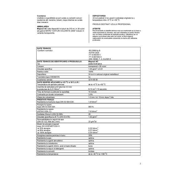 Mapesil AC 132, Beige 2000, 310 ml