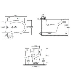 Bideu KARLA suspendat RAK CERAMICS