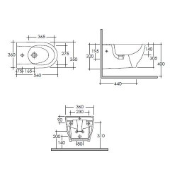 Bideu MOON suspendat RAK CERAMICS