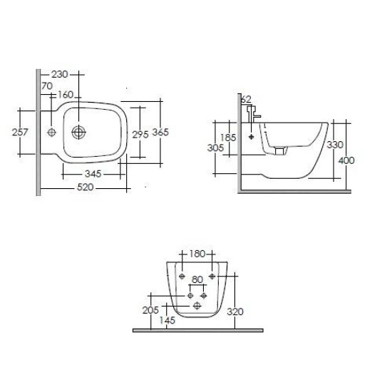 Bideu ONE suspendat RAK CERAMICS