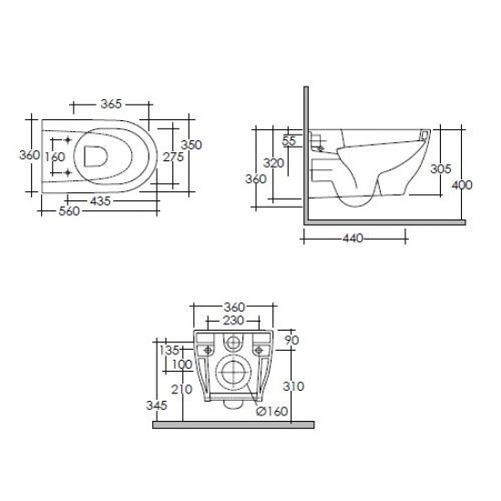 Vas Wc MOON suspendat RAK CERAMICS