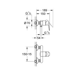 Baterie dus BAUEDGE GROHE
