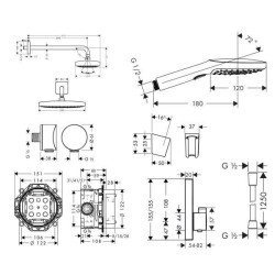 Sistem de dus incastrat DESIGN RAINDANCE SELECT E 300 HANSGROHE