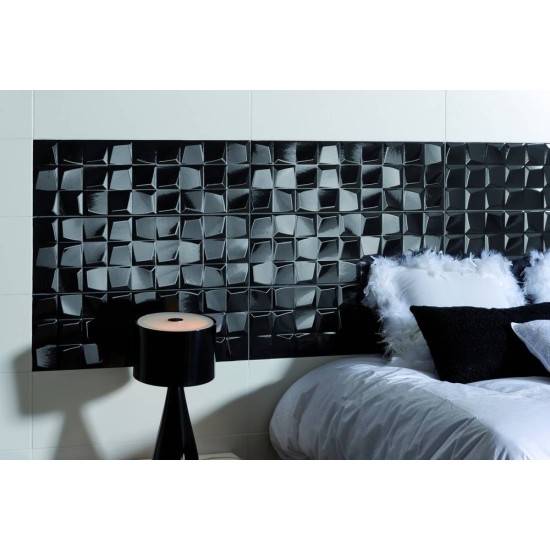 Faianta Colorgloss Negro Grid 25 x 75 cm
