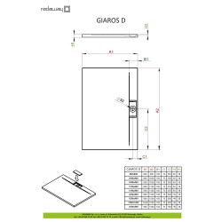 Cadita de dus dreptunghiulara GIAROS D 110 x 80 cm RADAWAY