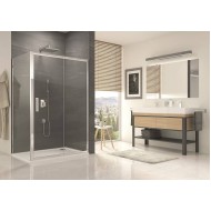 Cabina de dus dreptunghiulara OCELIA 130 x 80 cm usa culisanta si parte fixa SANSWISS